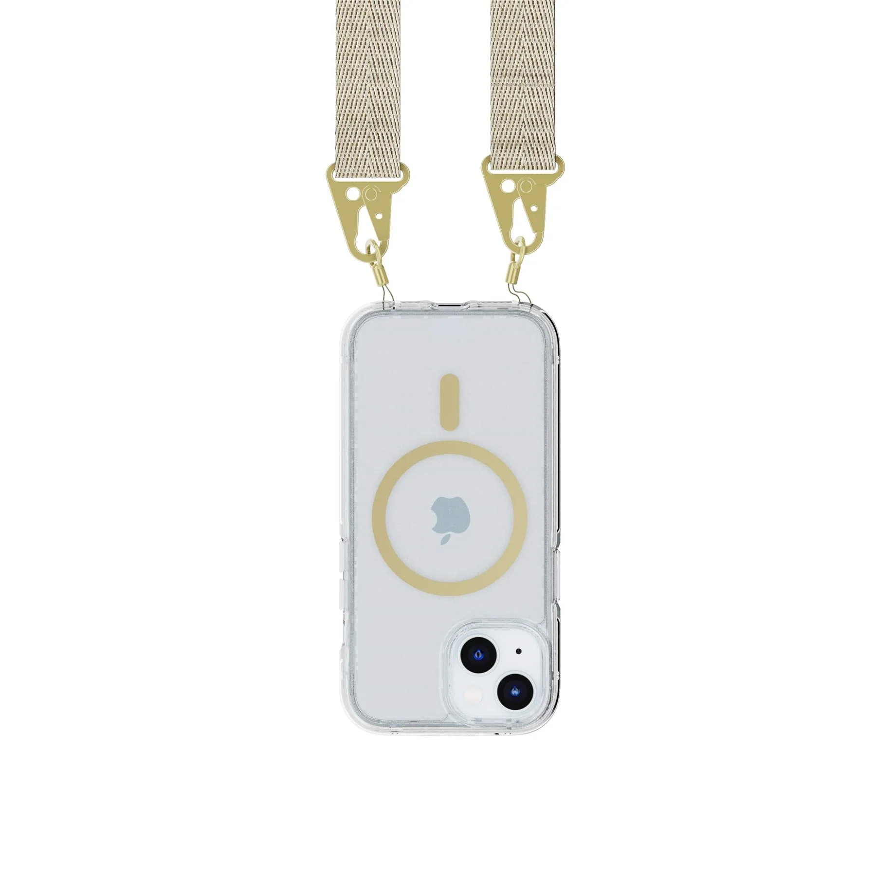 FlexQuartz MagSafe + Cross-Body - Apple iPhone 17e/16e/15/14/13 Bundle - Clear/Gold - Image 2