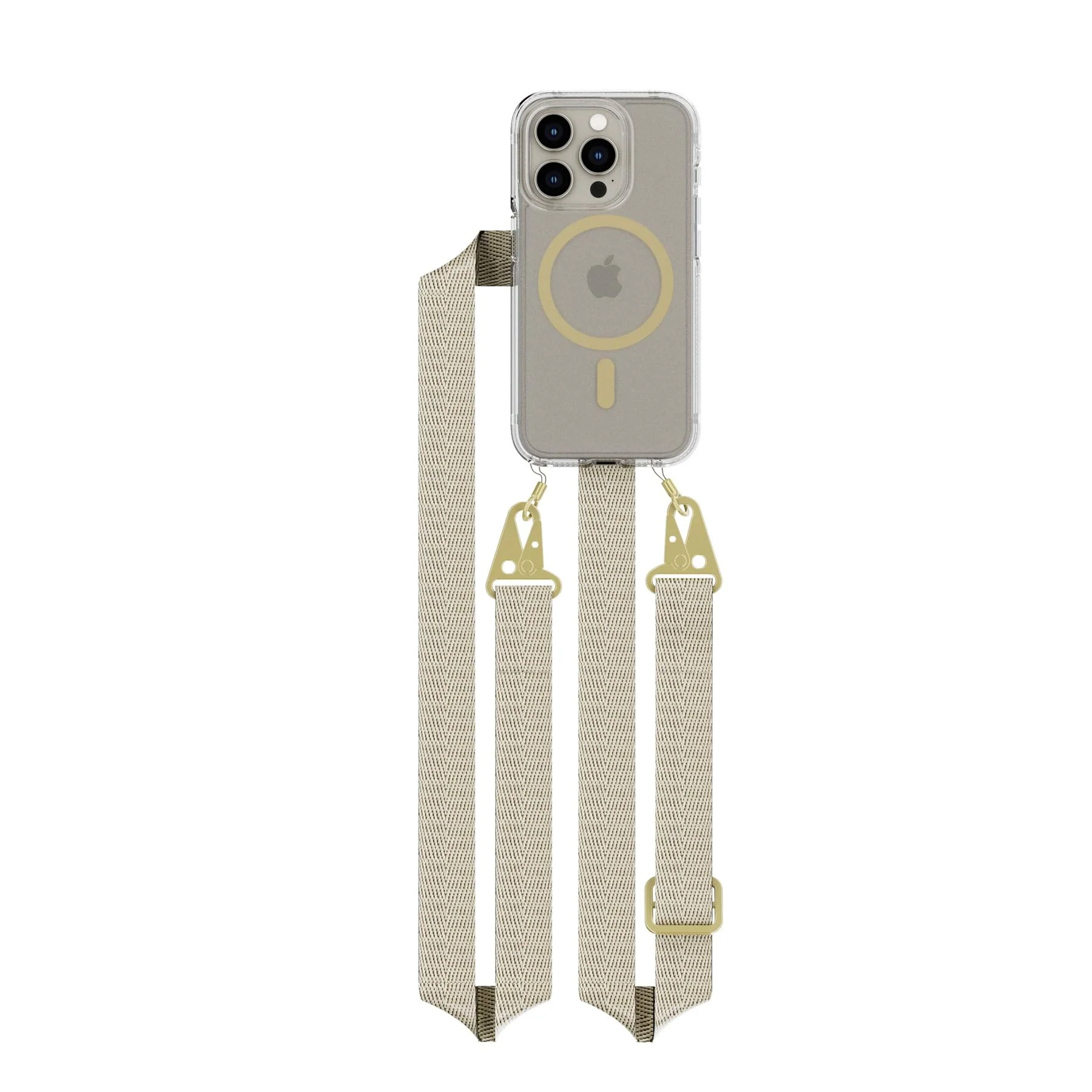 FlexQuartz - Apple iPhone 15 Pro Case MagSafe Compatible with Cross-Body - Gold - Image 3